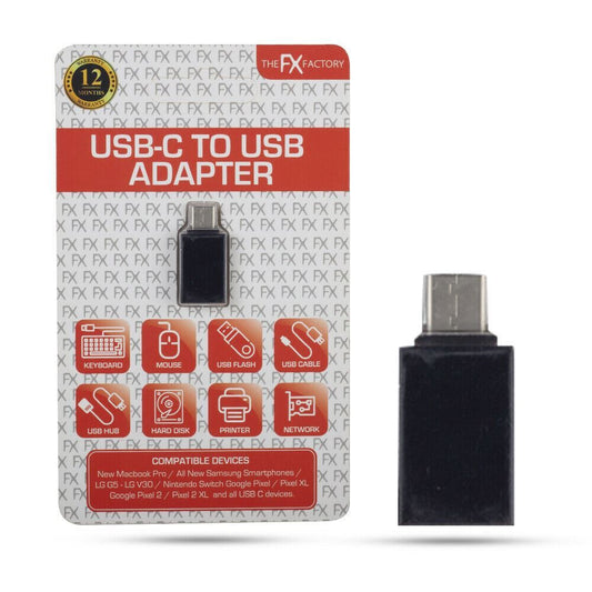 FX USB C to USB Adapter for All Type C Devices, Black